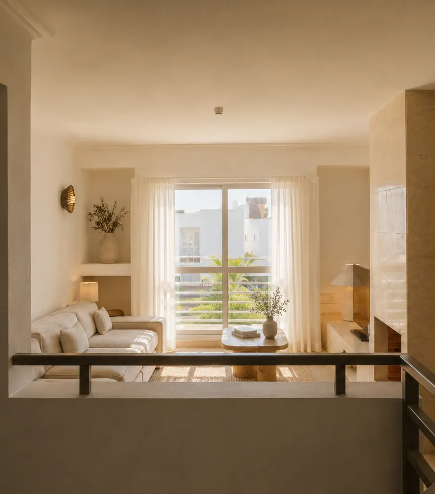 Living room of the duplex apartment