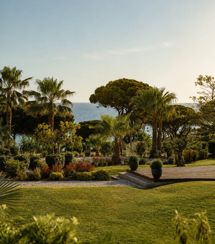 The gardens looking towards the sea