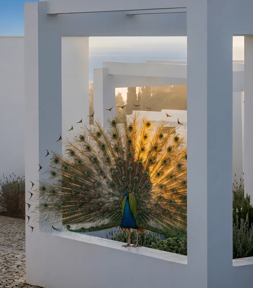 A peacock in the grounds